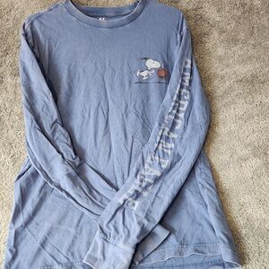 American Eagle Peanuts Shirt Snoopy Mens Size Medium Blue Long Sleeve Tee